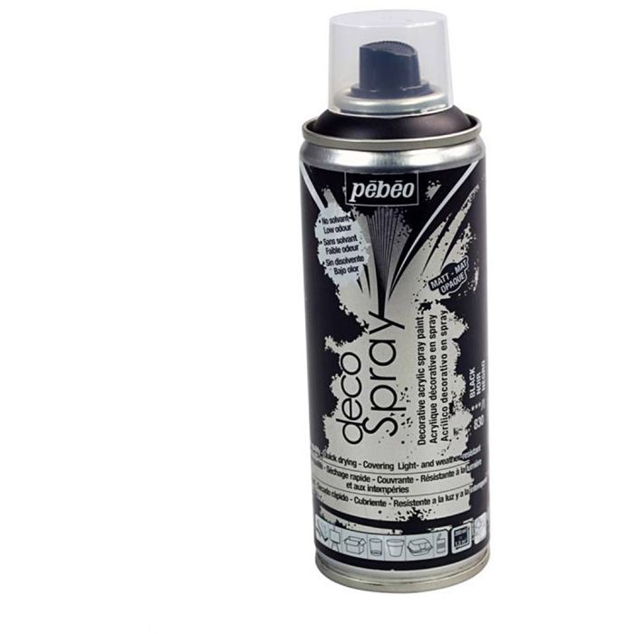 Pintura en spray DecoSpray, mate, negro, 200 ml/ 1 bote