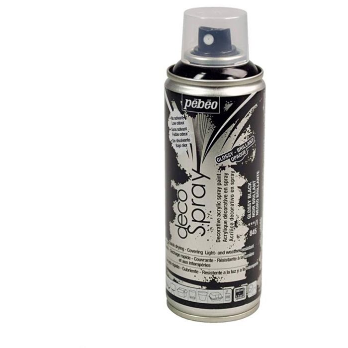 Pintura en spray DecoSpray, glossy, negro, 200 ml/ 1 bote