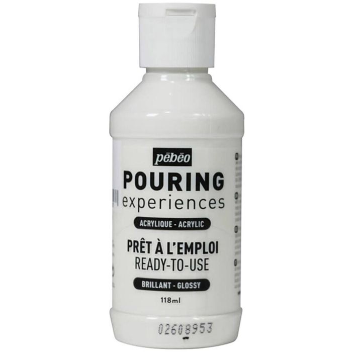 Pintura de vertido acrílico Pébéo, blanco, titanio, 118 ml/ 1 botella