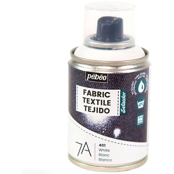 Pintura textil en spray, blanco, 100 ml/ 1 botella