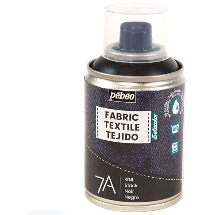 Pintura textil en spray, negro, 100 ml/ 1 botella