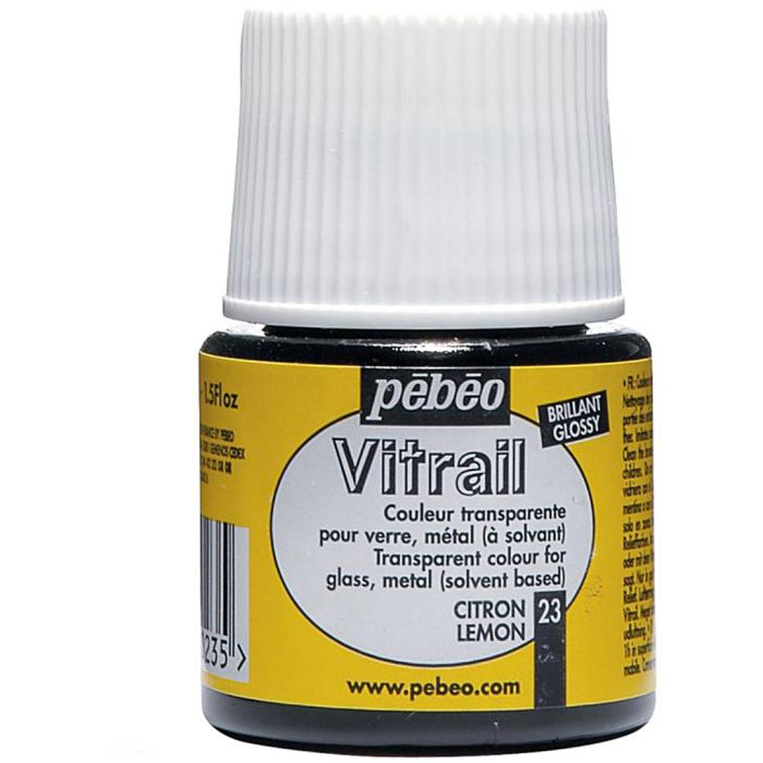 pintura para vidrieras transparente, amarillo limón, 45 ml/ 1 botella