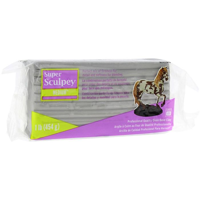 Pasta Super Sculpey, gris, 454 gr/ 1 paquete