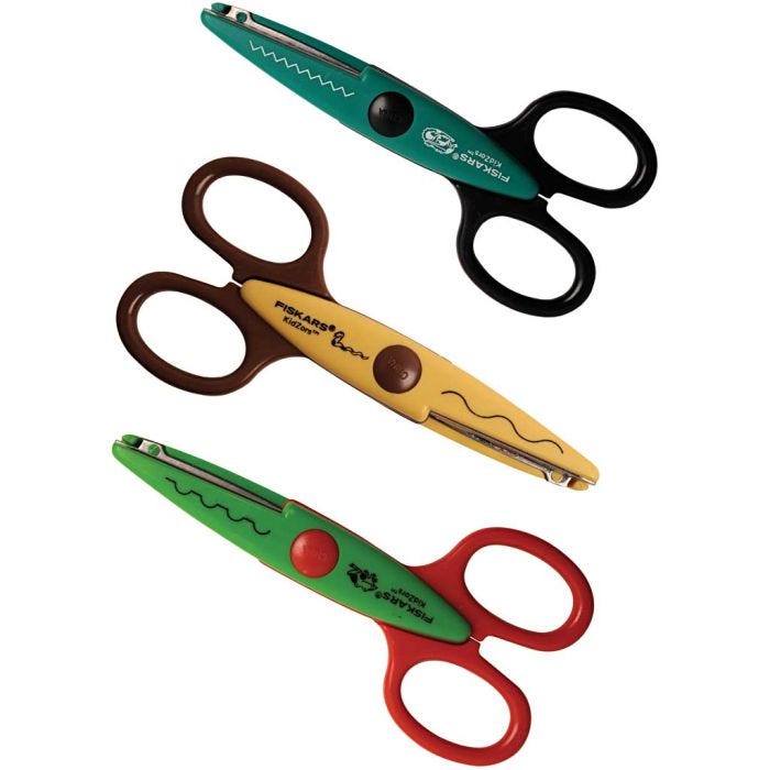 Kidzors Surtido de Tijeras de Bordes, 3 ud/ 1 paquete