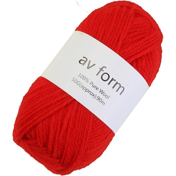 Lana, rojo, 50 gr/ 1 ud