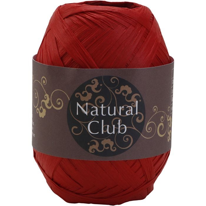 Hilo de rafia de papel, rojo, 75 m/ 1 ud
