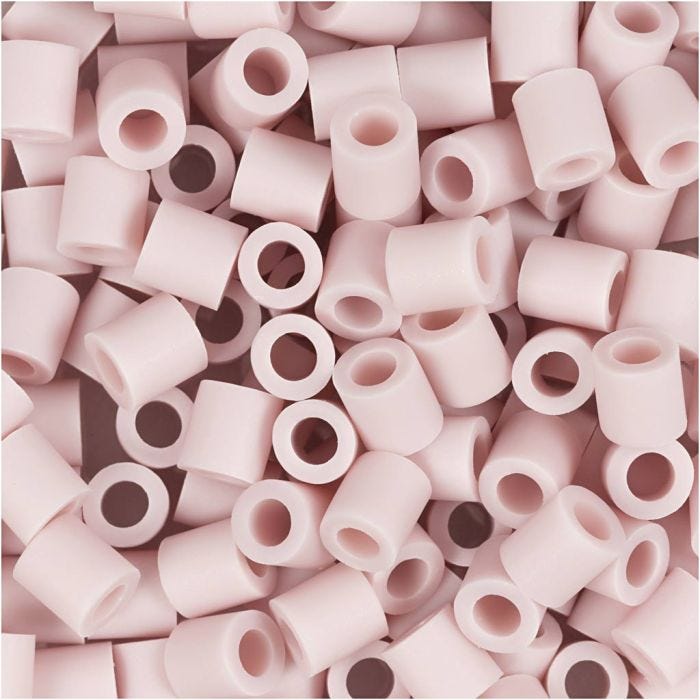 NABBI BioBeads Cuentas, medidas 5x5 mm, medida agujero 2.5 mm, medium, rosa claro, 1000 ud/ 1 paquete