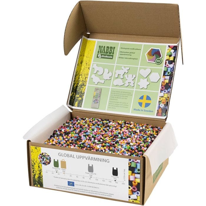 NABBI BioBeads Cuentas, medidas 5x5 mm, medium, colores estándar, 55000 ud/ 1 paquete
