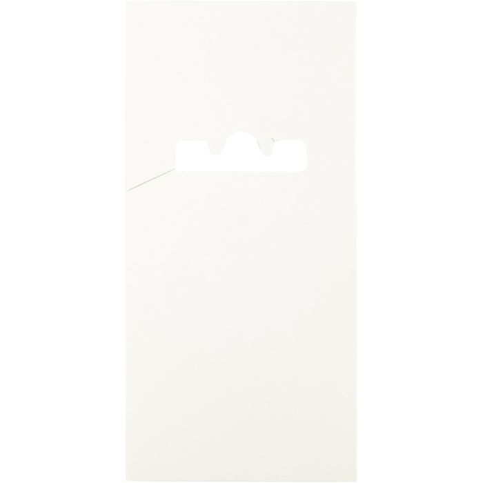 Tarjeta para ganchos dobles, L. 123 mm, A: 58 mm, blanco, 200 ud/ 1 paquete