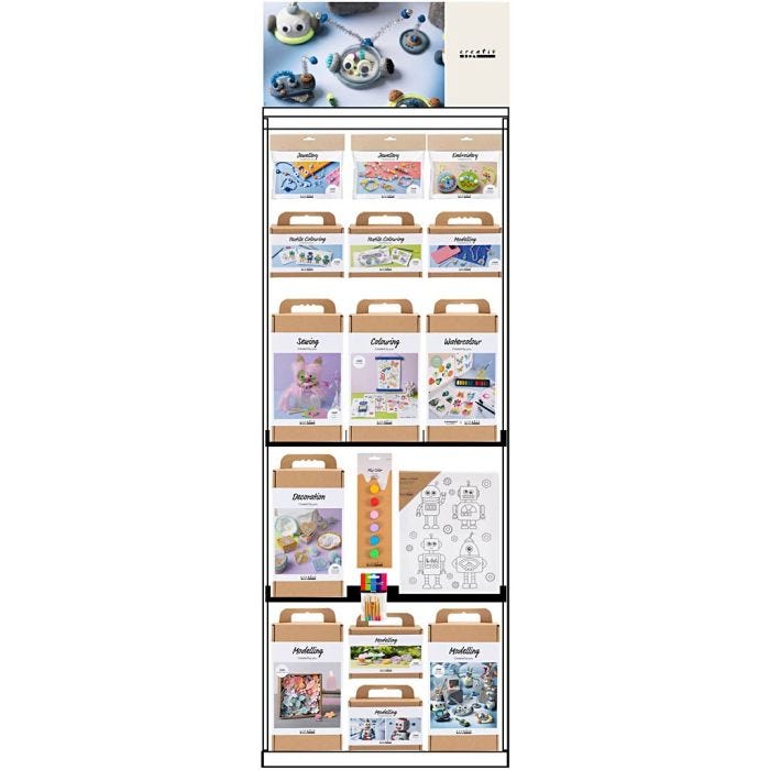 Expositor de suelo, montado, Novedades para niños, 97 uds de vta/ 1 ud