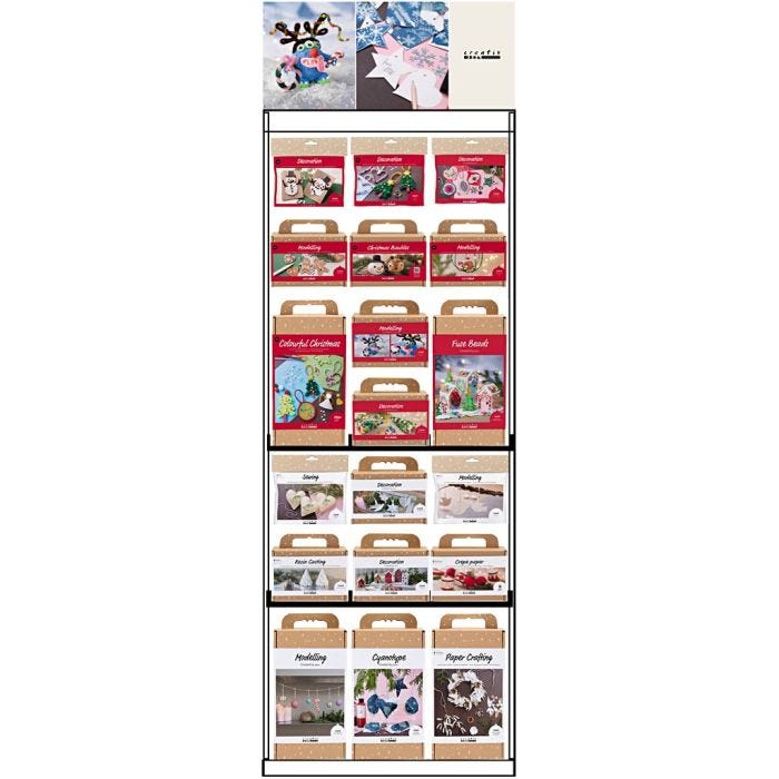Expositor de suelo, desmontado, Navidad, adultos y niños, A: 1580 mm, L. 600 mm, A: 400 mm, 86 uds de vta/ 1 ud