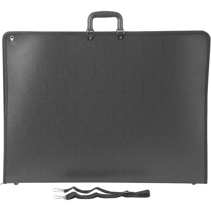 Portafolio ministro, A2, hoja 420x600 mm, medidas 74x55 cm, negro, 1 ud