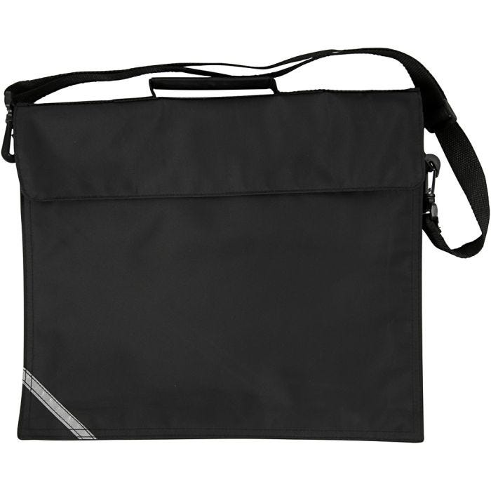 Bolsa escolar, P: 6 cm, medidas 36x31 cm, negro, 1 ud