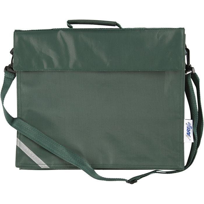 Bolsa escolar, P: 6 cm, medidas 36x31 cm, verde, 1 ud