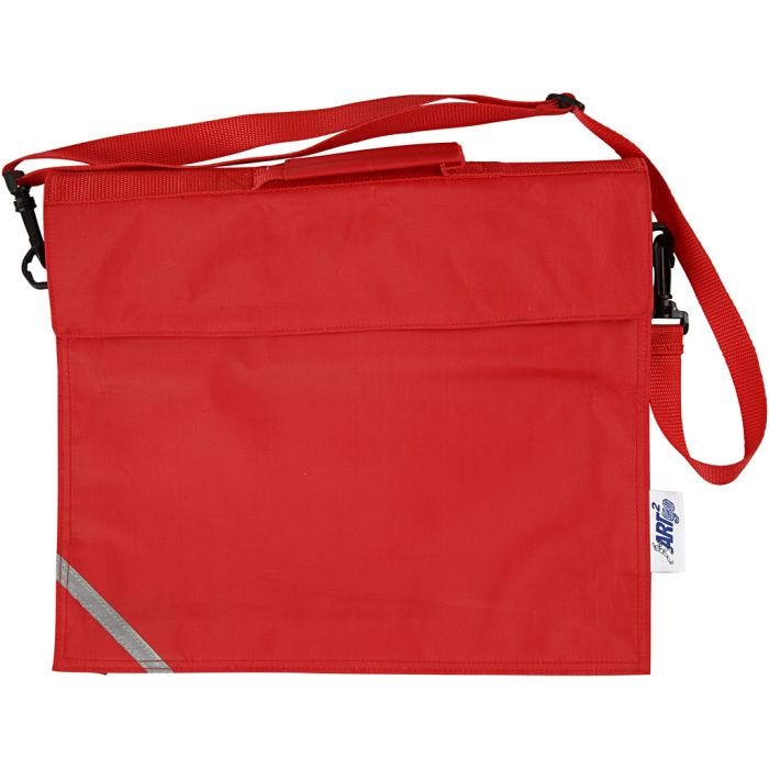 Bolsa escolar, P: 6 cm, medidas 36x31 cm, rojo, 1 ud