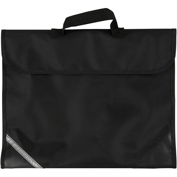 Bolsa escolar, 9 cm, 36x29 cm, negro, 1 ud