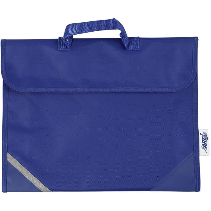 Bolsa escolar, 9 cm, 36x29 cm, azul, 1 ud