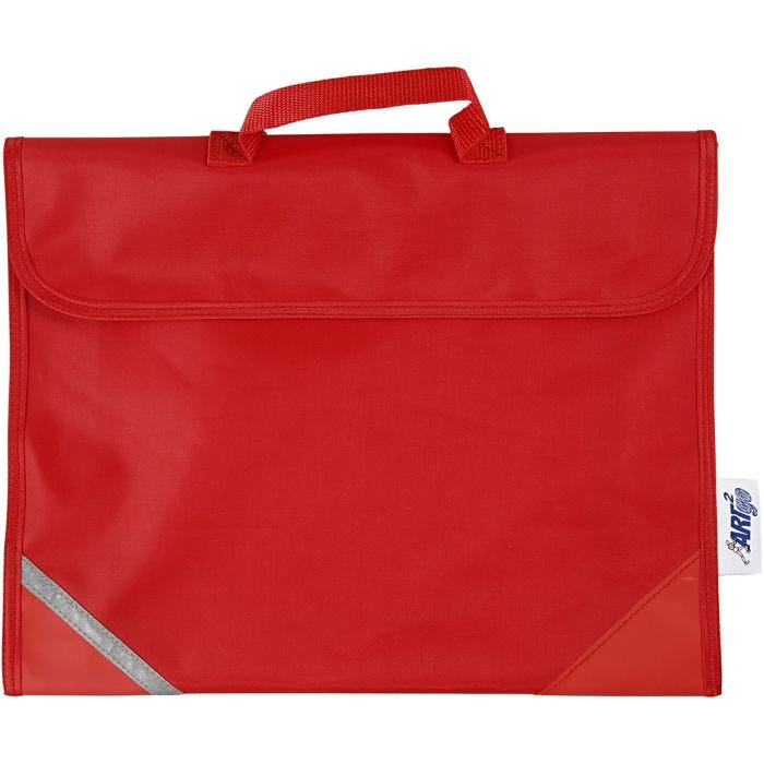 Bolsa escolar, P: 9 cm, medidas 36x29 cm, rojo, 1 ud