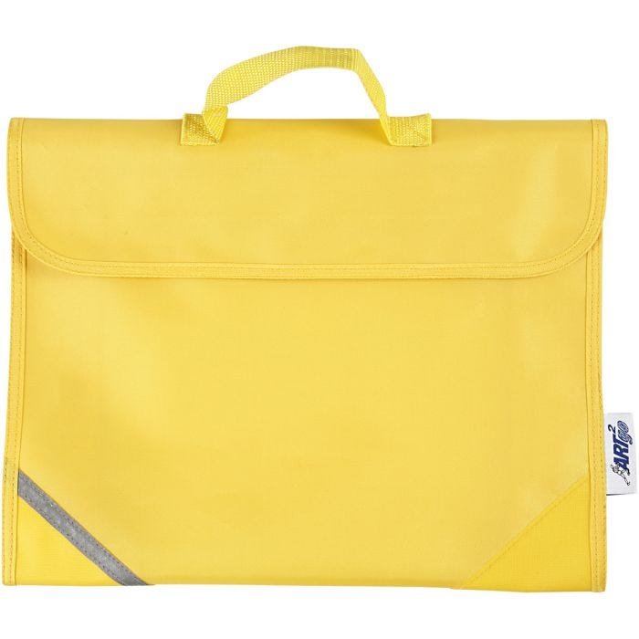 Bolsa escolar, P: 9 cm, medidas 36x29 cm, amarillo, 1 ud