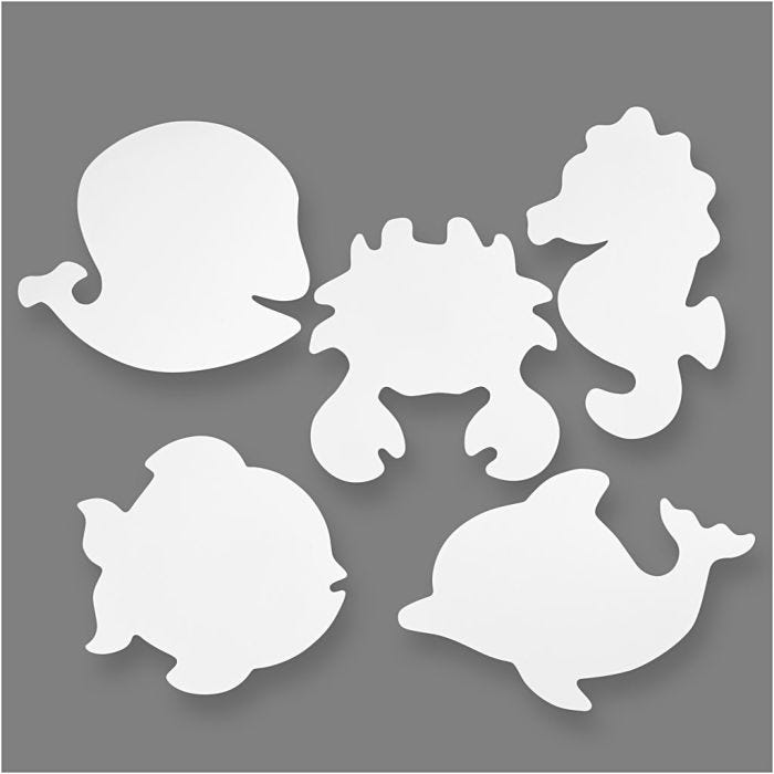 Vida marina, A: 18,5-26 cm, A: 15-29 cm, 230 gr, blanco, 16 ud/ 1 paquete