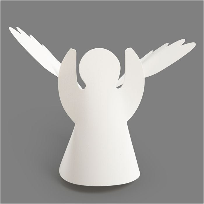 Envoltorio de ángel, A: 10,5 cm, dia 7 cm, 230 gr, blanco, 25 ud/ 1 paquete