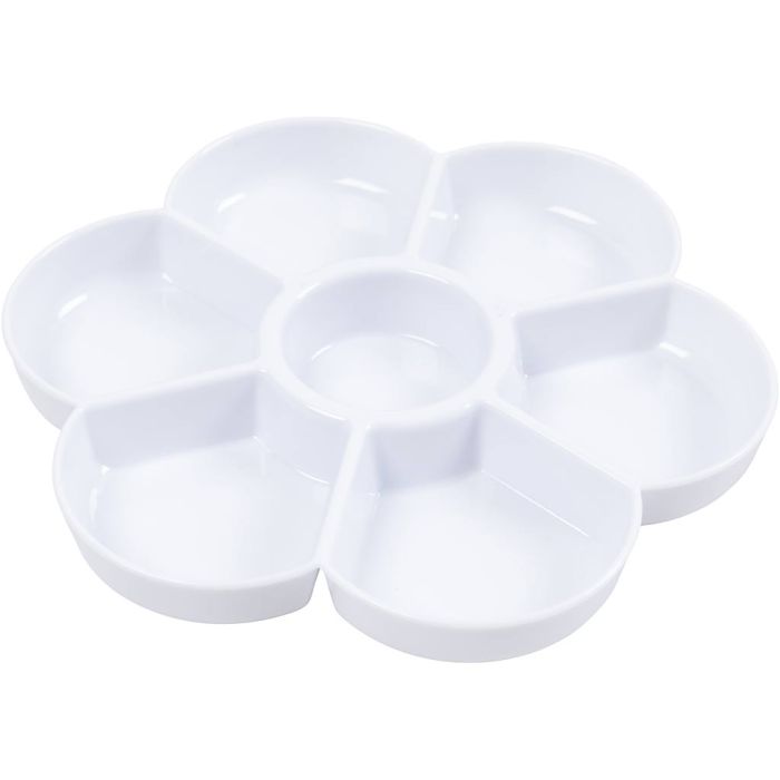 Paleta en forma de flor, dia 17,5 cm, blanco, 1 ud