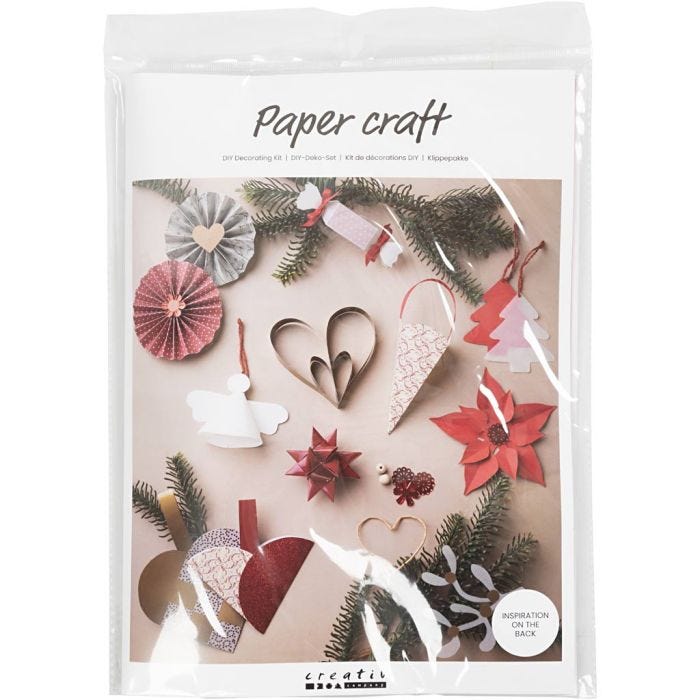 Paquete de recortes, Navidad, natural, rojo, blanco, 1 paquete