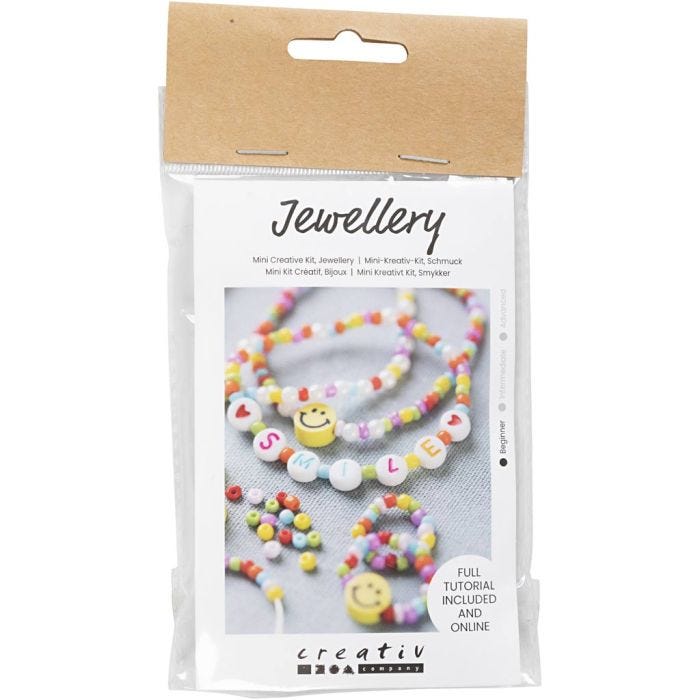 Mini Kit de manualidades Joyas, Pulsera elástica y anillo, 1 paquete