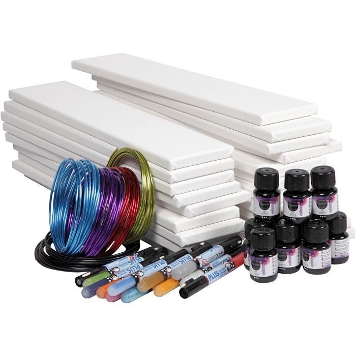 Lienzo grande de arte para acuarela, blanco, 20 ud, 1 set