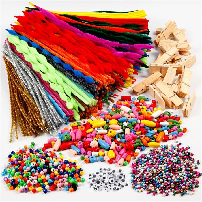 Diversión con cuentas y limpia pipas, surtido de colores, 1 set