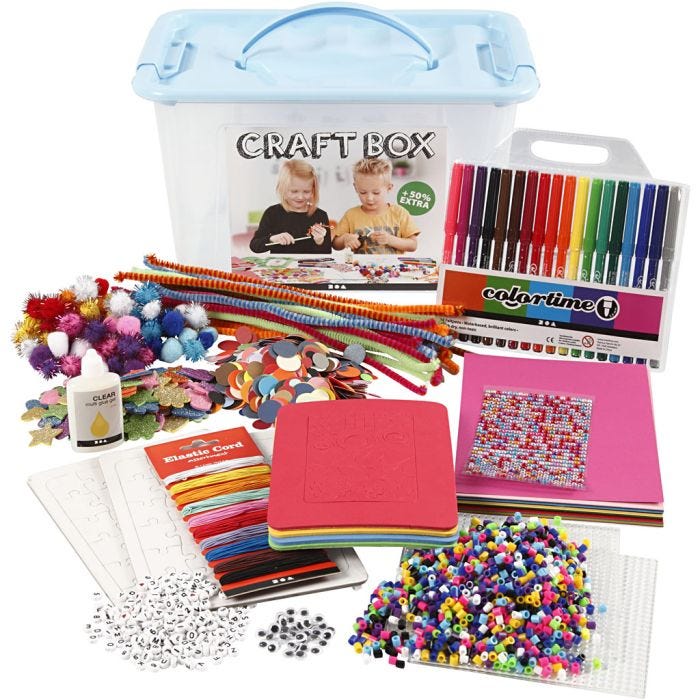 Caja de manualidades, surtido de colores, 1 ud