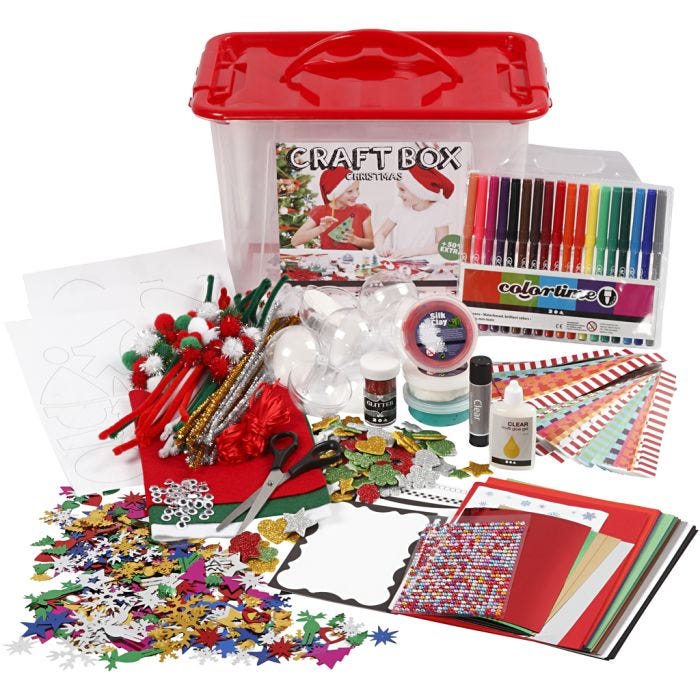 Caja de manualidades, surtido de colores, 1 ud