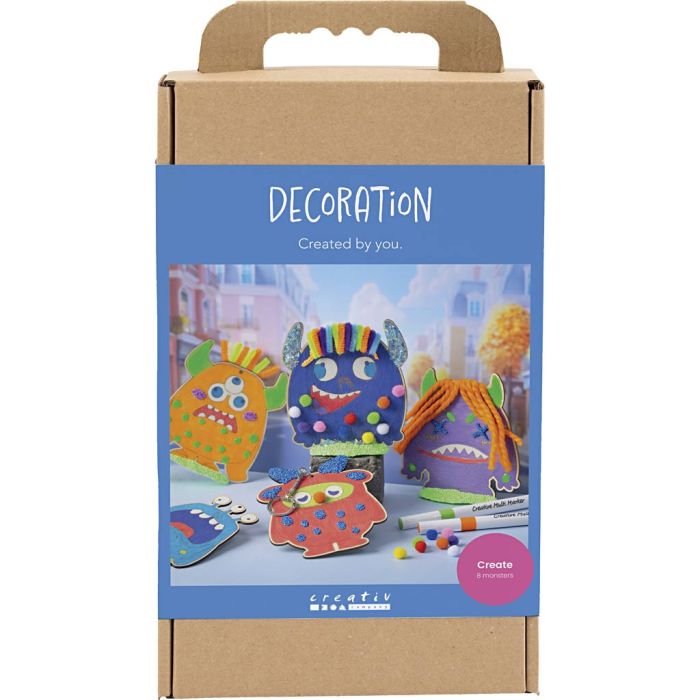 Kit de manualidades Decoración, Monstruos, conjunto de colores, colores felices, colores fuertes, 1 paquete