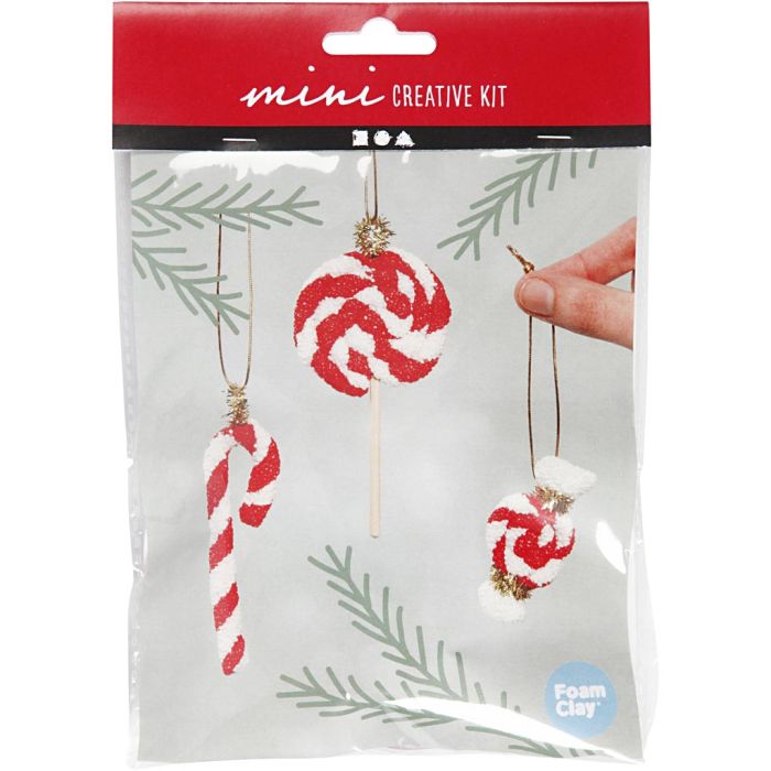 Mini Kit de manualidades, Decoración colgante de bastón de caramelo de Navidad, 1 paquete
