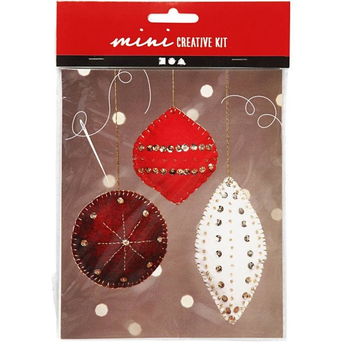 Mini Kit de manualidades, Ornamentos de fieltro, 9,5+10+15 cm, 1 set