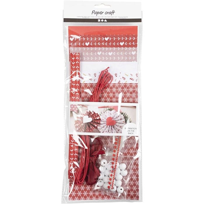 Mezcla creativa, recorte de papel, rojo, blanco, 1 paquete