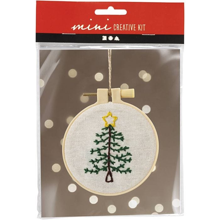 Mini Kit de manualidades Bordado, Árbol de Navidad, 1 paquete
