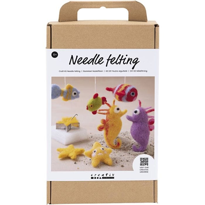 Kit de manualidades Fieltro de Aguja, Animales en el agua, 1 paquete