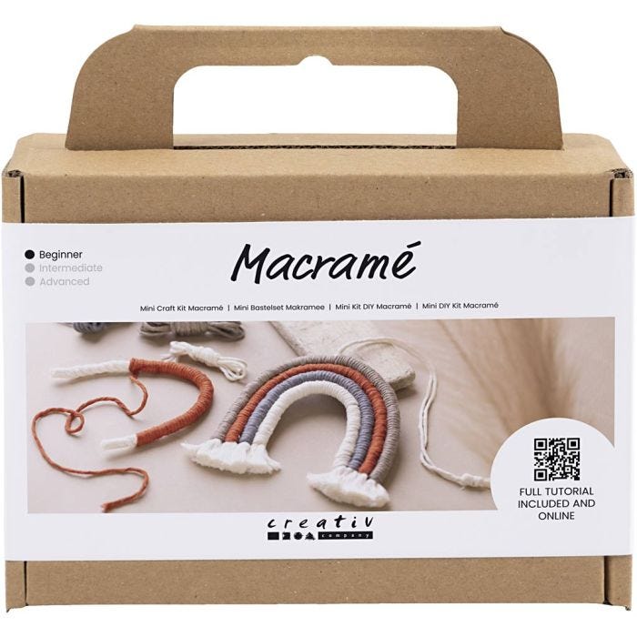 Mini Kit de manualidades Macramé, Arcoíris, 1 paquete