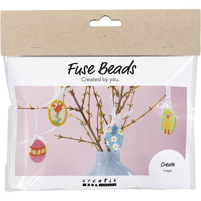 Mini Kit de manualidades Cuentas fusibles, Decoraciones de huevos para colgar, surtido de colores, 1 paquete
