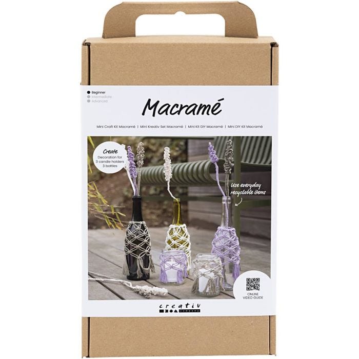 kit de manualidades Macramé, Decoración de vidrio, 1 paquete