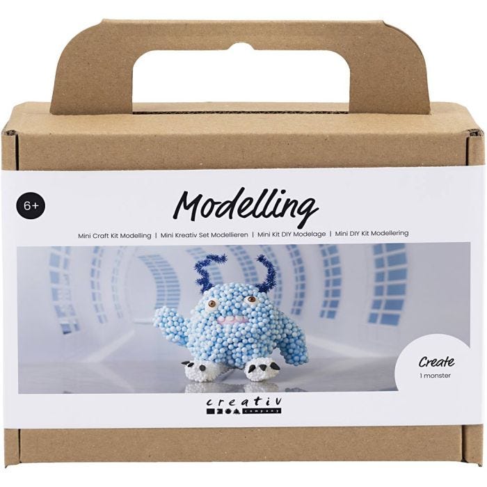 Mini Kit de manualidades Modelado, Monstruo Bobby, azul claro, 1 paquete
