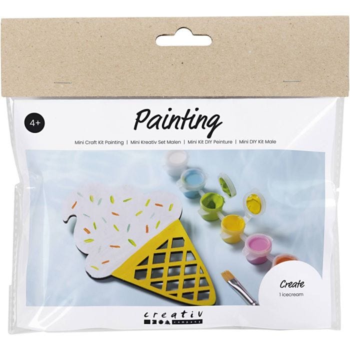 Mini Kit de manualidades Pintar, Cucurucho de helado, surtido de colores, 1 paquete