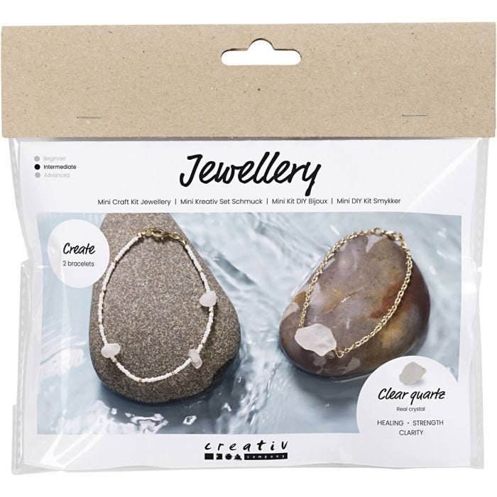 Mini Kit de manualidades Joyas, Pulsera de cristal de roca, 1 paquete