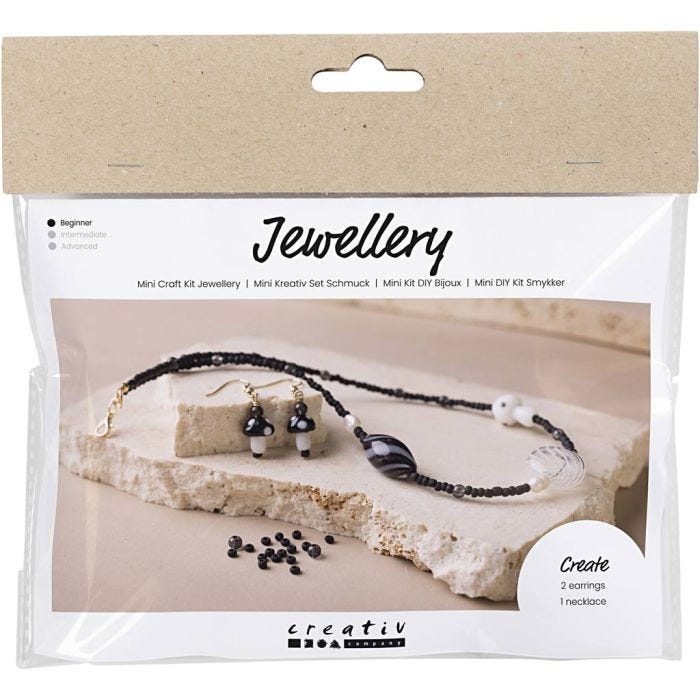 Mini Kit de manualidades Joyería, Collar grueso, negro harmonía, 1 paquete