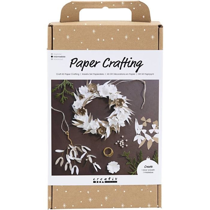 Kit de manualidades Decoración de Papel, Guirnalda, blanco, color natural claro, 1 paquete