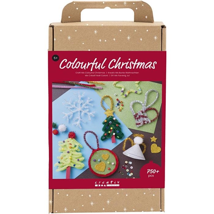 Mix Creativo de Navidad Colorida, Figuras navideñas, surtido de colores, 1 paquete