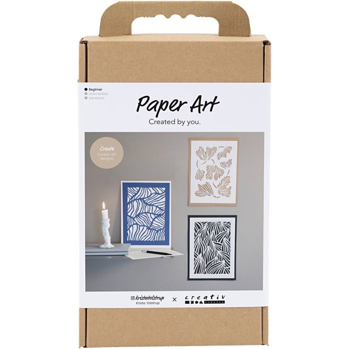 Kit de manualidades Arte en papel, Cuadros para colgar, menos blanco, 1 paquete