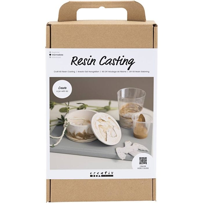 Kit de manualidades Fundición en Resina, Tarro con tapa, beige, menos blanco, 1 paquete