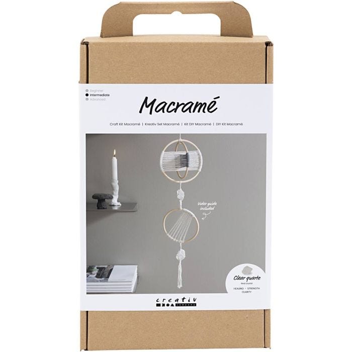 Kit de manualidades Macramé, Móvil, gris, menos blanco, 1 paquete